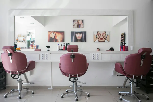 Premium salon workspace with mirrors and styling stations